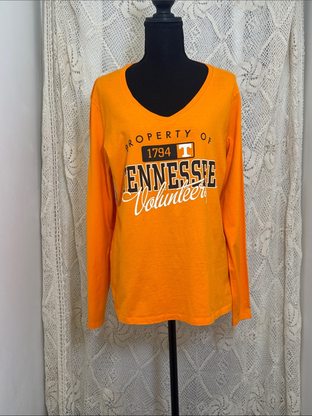 Russell Athletic Tennessee Volunteers Long Sleeve V-Neck Top - Orange